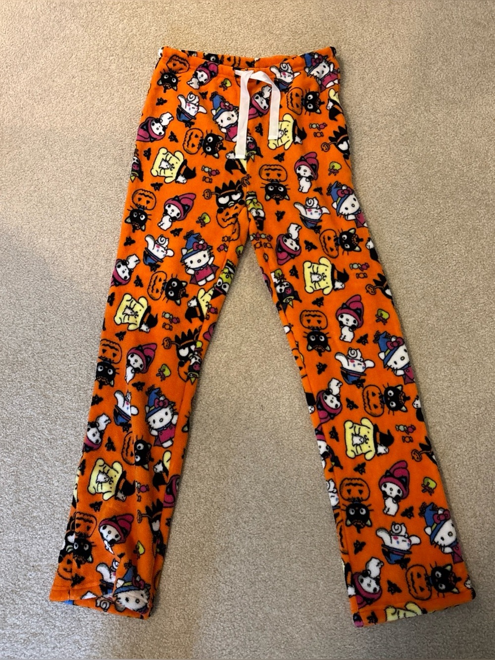 Sanrio Hello Kitty Friends Orange Pajama Lounge Pants Halloween Womens Size M